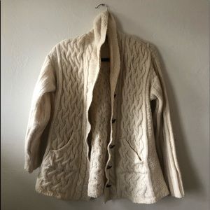 Wool Irish knit sweater cardigan size M